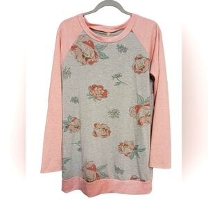 WOMEN'S MY STORY FLORAL LONG SLEEVE PULLOVER SWEATER SIZE MEDIUM